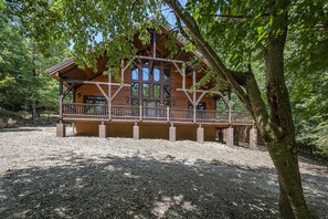 Exterior - PRIVATE Peaceful Cabin on 1.5 Acres with Hot Tub, Deck & HUGE Outdoor Fireplace! (Broken Bow)