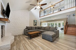 Smart TV, fireplace, video games, books