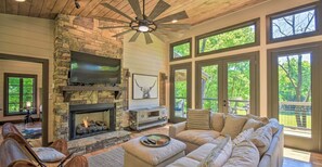 Smart TV, fireplace, video games