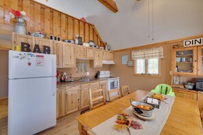 Fridge, microwave, stovetop, coffee/tea maker - Walk to Beach: Pocono Lake Cabin w/ Pool Access! (Pocono Lake)