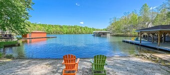 Secluded lakefront home w/private beach, deck, gas grill, firepit, lake views
