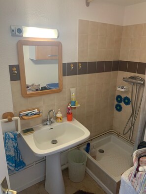 Douche, sĂšche-cheveux, papier toilette