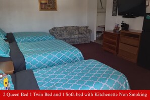 1 bedroom, desk, iron/ironing board, free Internet