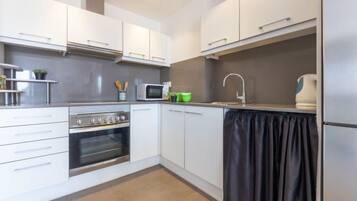 Fridge, microwave, oven, highchair