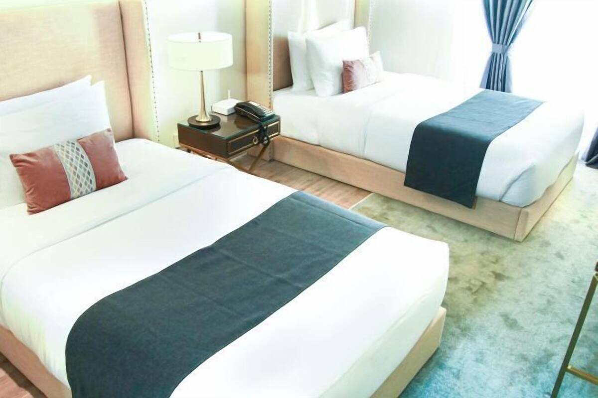 In-room safe, desk, laptop workspace, soundproofing