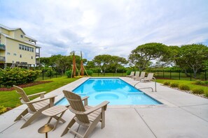 Pool - Enjoy oceanviews & Pool at Beyond the Sea, a spacious 4-bedroom home in North Topsail Beach. (North Topsail Beach)