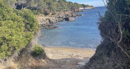 A 3 min à pied de la mer et des commerces , calme dans un parc végétal , vue mer