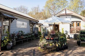 A garden center with various plants and a sign that reads 'ANYTHING GROWS'. - Cottage on Lords - Pet Friendly (Orange)
