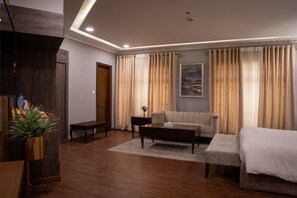 32-inch flat-screen TV with satellite channels, TV