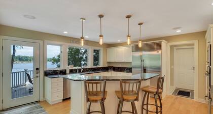 111’ of Sandy Beach Frontage on Long Lake | Hot Tub | Private Dock | Kayaks