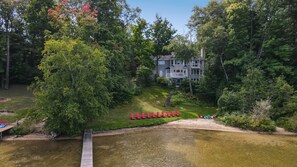 Exterior - 111’ of Sandy Beach Frontage on Long Lake | Hot Tub | Private Dock | Kayaks (Traverse City)