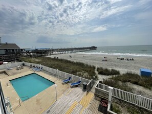 Outdoor pool - POPULAR "NEAR PIER" OCEAN FRONT CONDO WITH GREAT SUMMER EVENING MUSIC VIBE (Murrells Inlet)