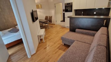 Apartamento conforto | 1 quarto, cofres nos quartos, ferros/tábuas de passar roupa
