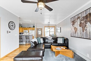 Televisión, chimenea, videojuegos y reproductor de DVD 