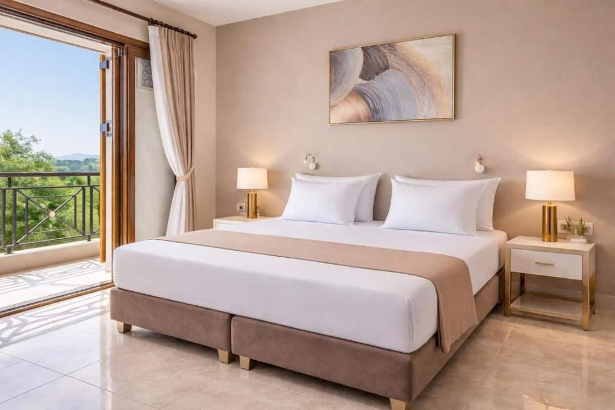 Panoramic Double or Twin Room, 1 Bedroom, Non Smoking, Mountain View | Egyptian cotton sheets, premium bedding, down comforters