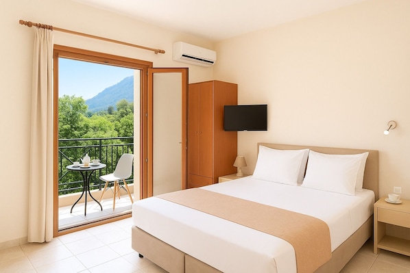 Panoramic Double or Twin Room, 1 Bedroom, Non Smoking, Mountain View | Egyptian cotton sheets, premium bedding, down comforters