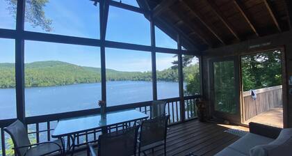 Adirondacks Lakefront Relaxation: Waterfront A-frame Cottage on Lake Luzerne!