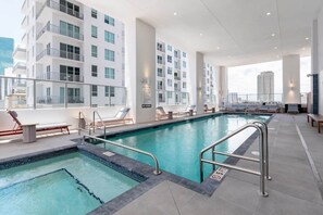 Outdoor pool, a heated pool