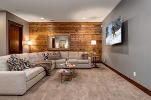 TV, fireplace, offices - Abode at Big Moose Yacht Club, heart of Park City Old Town (Park City)