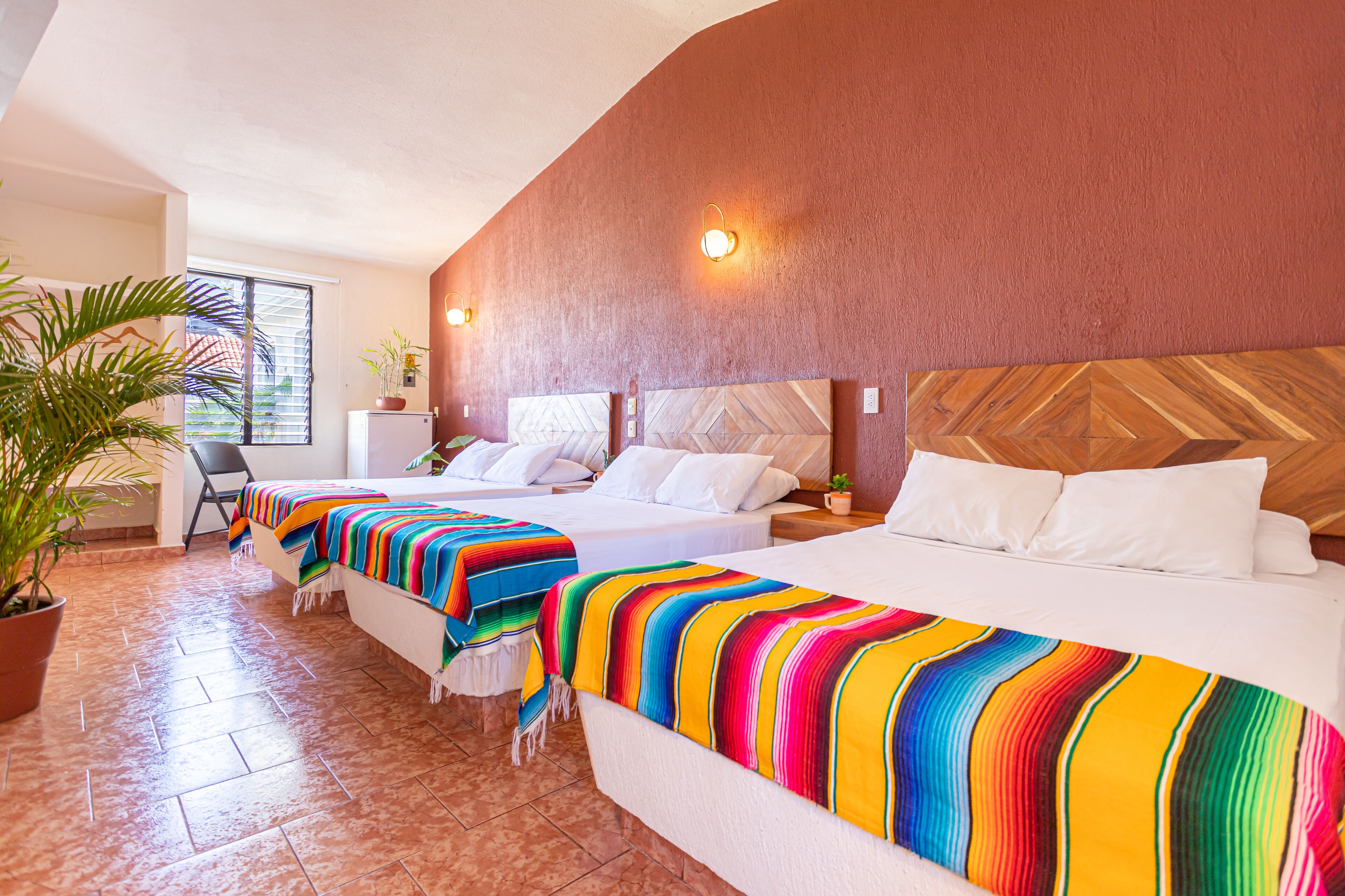 habitacion triple | premium bedding, select comfort beds, blackout curtains, free wifi