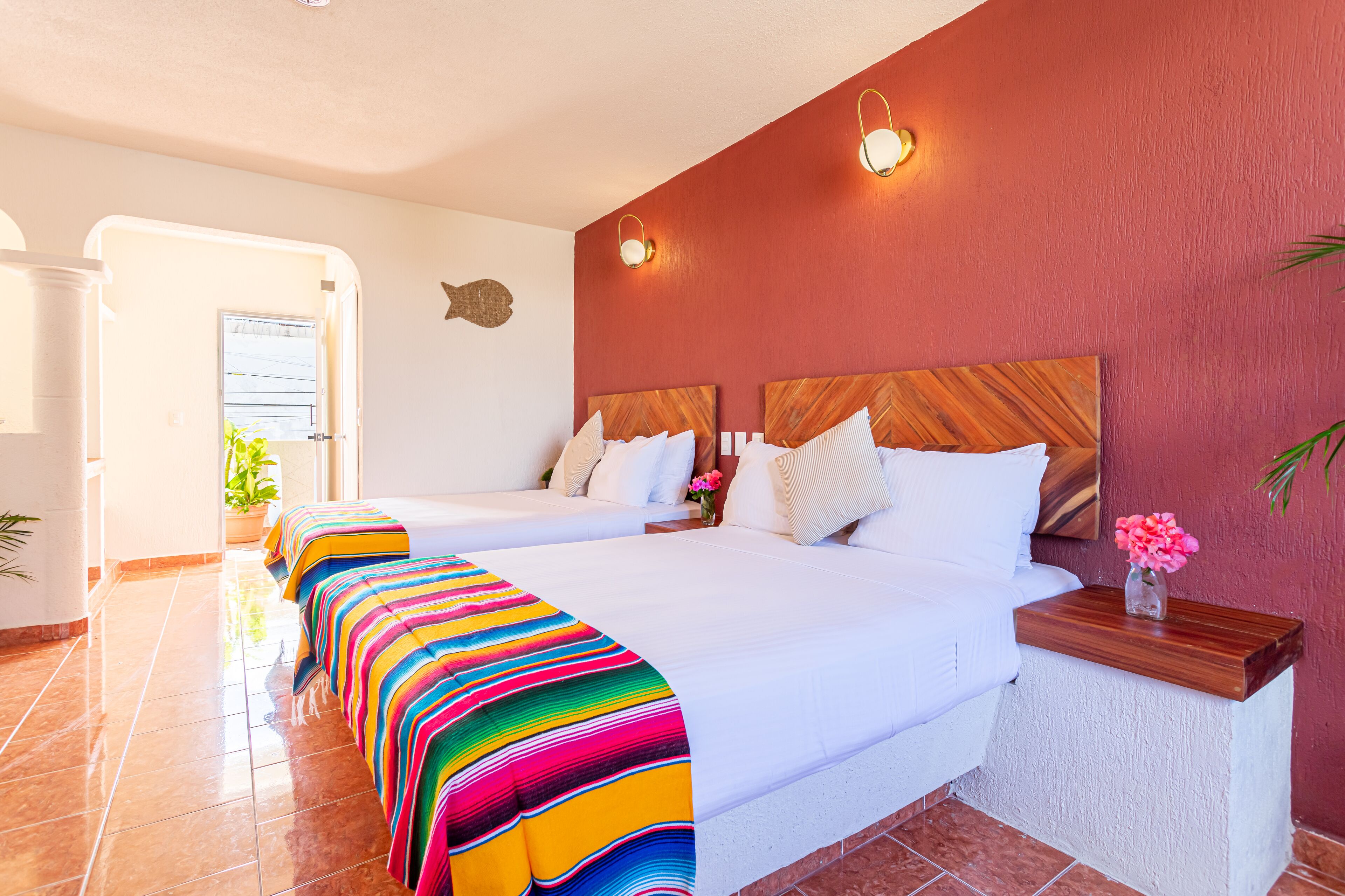 habitacion doble | premium bedding, select comfort beds, blackout curtains, free wifi