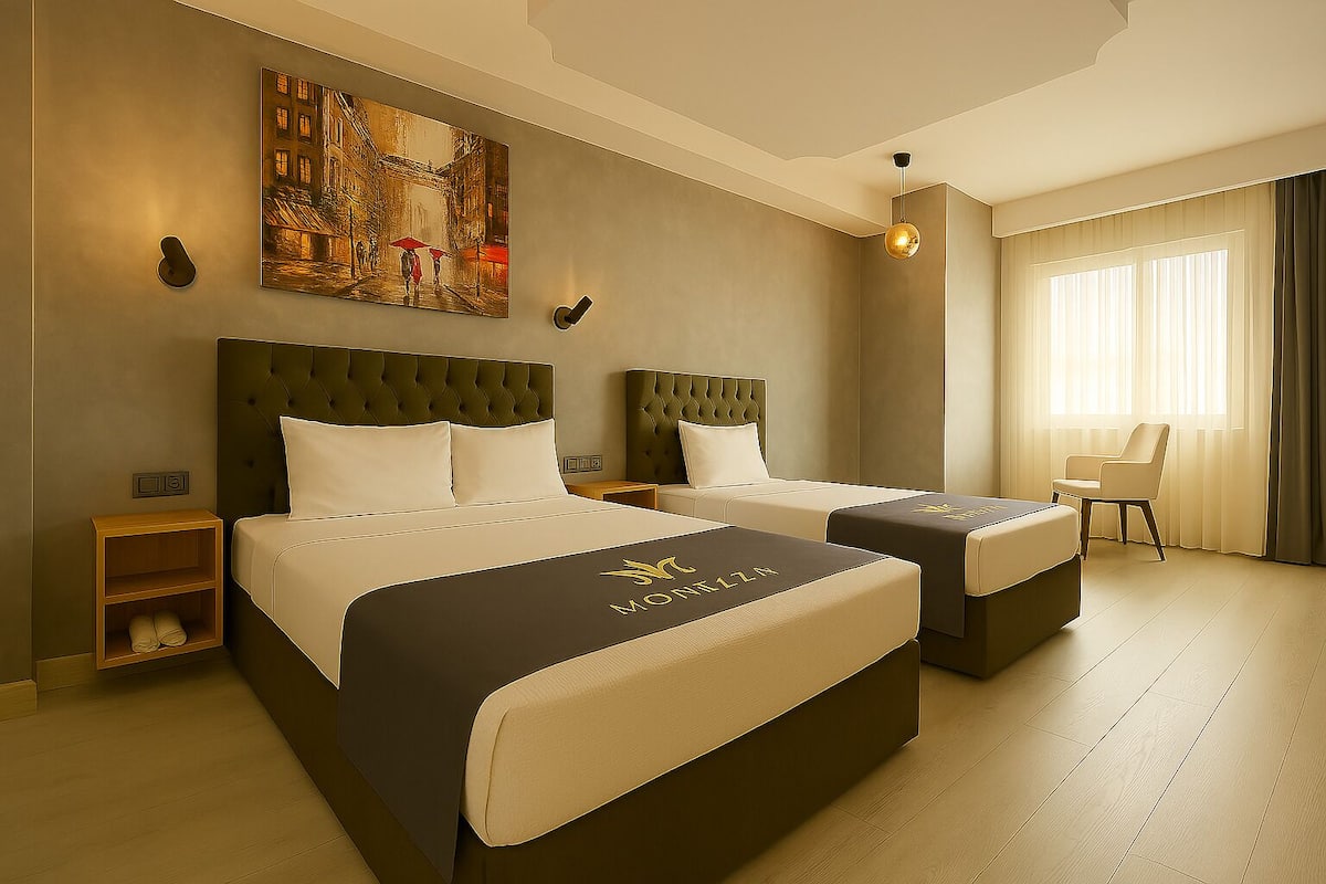 Connection Two-Bedroom Suite | أغطية فراش متميزة وميني بار وخزنة داخل الغرفة ومكتب
