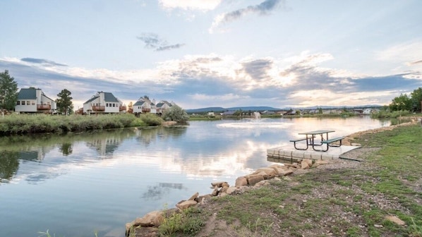 Enjoy serene lakeside views from the comfort of your home.