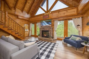 Smart TV, fireplace, video games