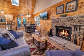 Smart TV, fireplace, video games