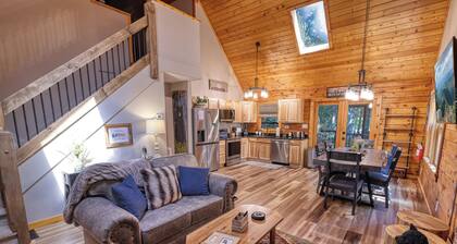 Clean, fun, comfortable cabin, great location, w/fire pit, on large property.