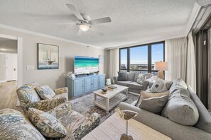 Condo, Multiple Beds, Private Pool, Beach View | Living area | 42-inch TV with cable channels - Coastal Tides at Enclave 403a (Destin)