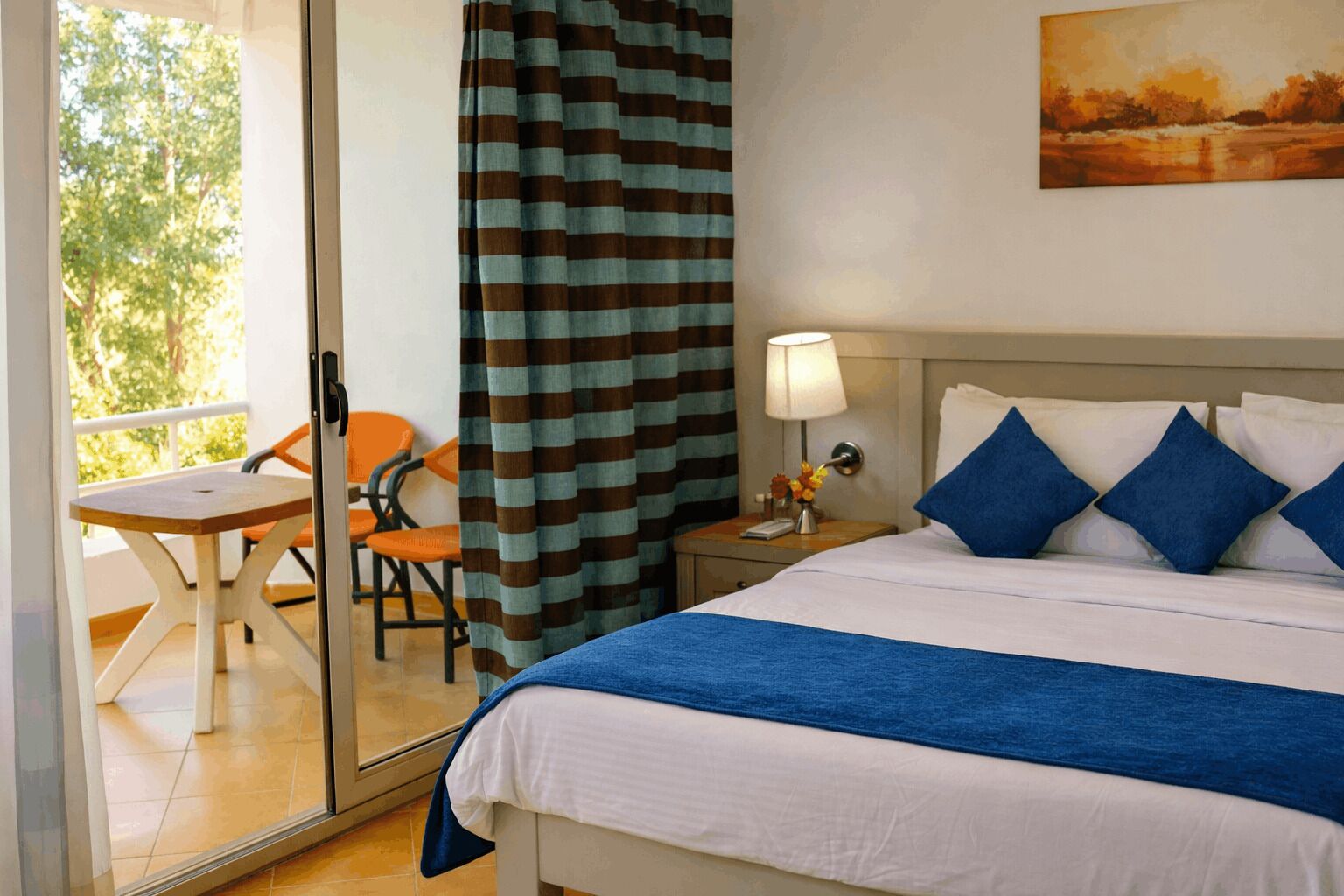 Minibar, in-room safe, blackout curtains, bed sheets