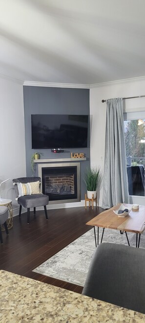 Comfort Condo | Living area | 50-inch TV with cable channels, DVD player - Champlain Condo 202 (Bromont)