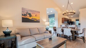 TV, fireplace, video games, DVD player
