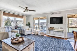 TV, DVD player, books