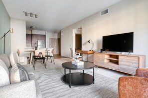 TV, stereo - Elegant Dublin 2BR w/ Gym, Lounge & Pool, steps to BART, by Blueground (Dublin)