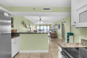 Fridge, microwave, oven, stovetop - Sandy Key 614:  2 BR / 2 BA Gulf Front Condo in Perdido Key, FL  Sleeps 6 (Pensacola)