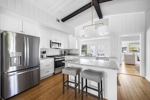 Fridge, microwave, oven, stovetop - Down Time Creekfront beach home within steps to the beach (Pawleys Island)
