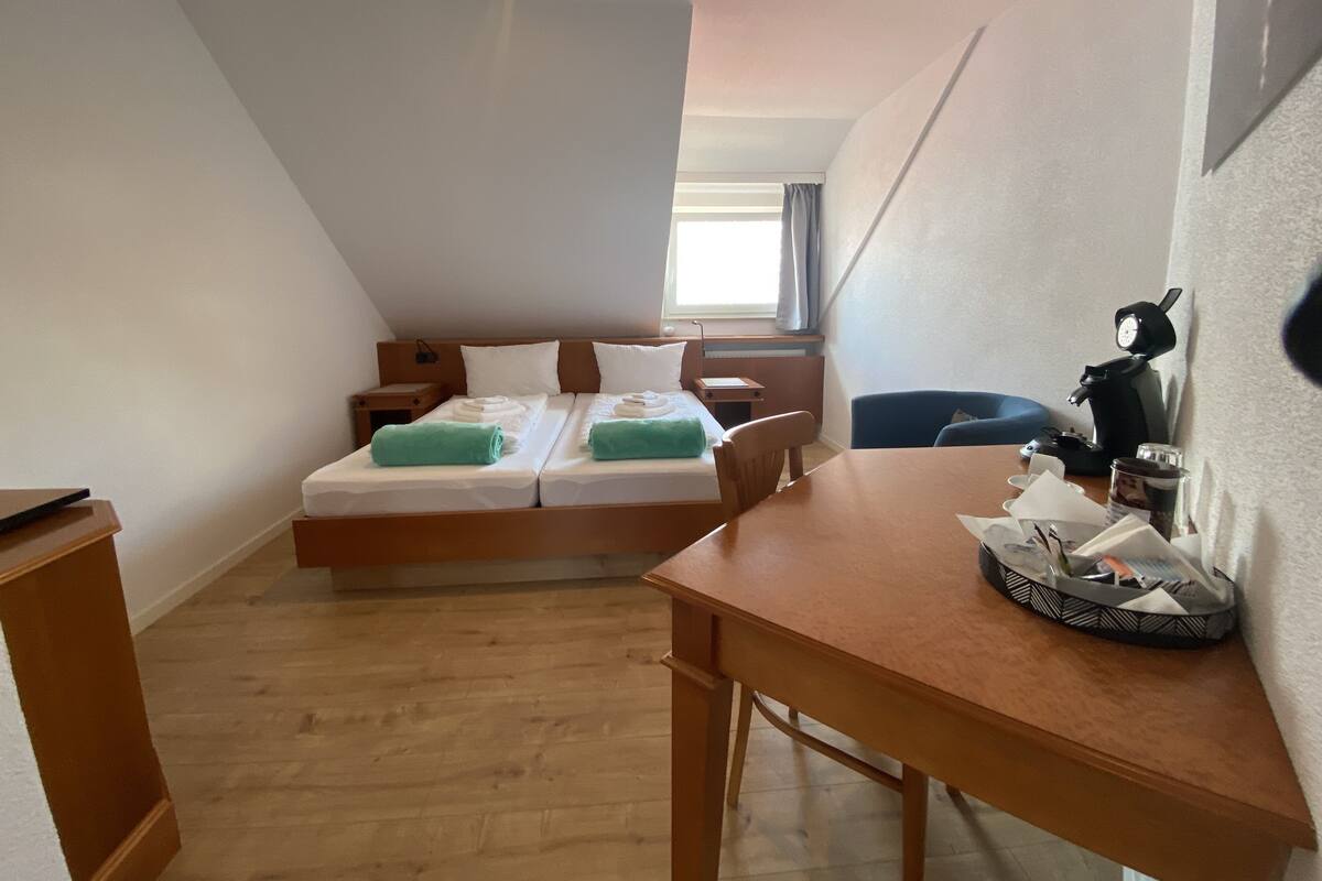 Comfort Double Room | Down duvets, laptop workspace, blackout curtains, free WiFi