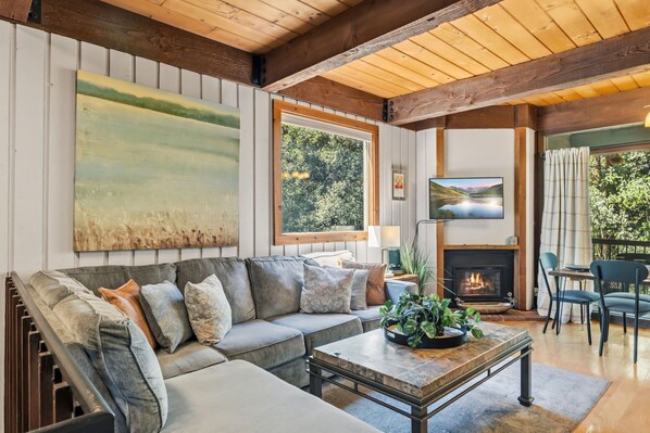 TV, fireplace, offices