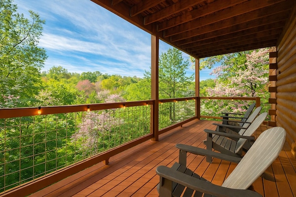 Rock gently on the private deck as panoramic mountain views and fresh air turn every moment into a memory.