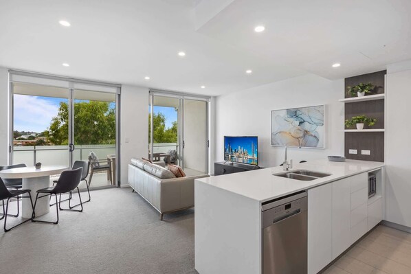 Interior - Sleek 2-Bed with Balcony and Communal BBQ Area (New Farm)