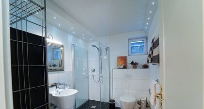 Ferienwohnung 47 qm im Souterrain, hell und modern, ruhig mit Gartenmitbenutzung