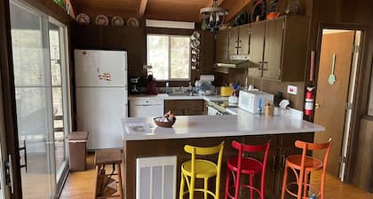 Secluded house with enclosed dog yard on 200 acre family estate