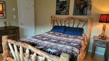 1 bedroom, desk, iron/ironing board, travel cot