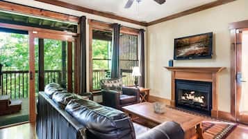 TV, fireplace, offices