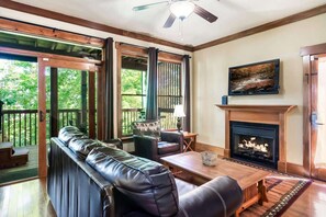 TV, fireplace, offices