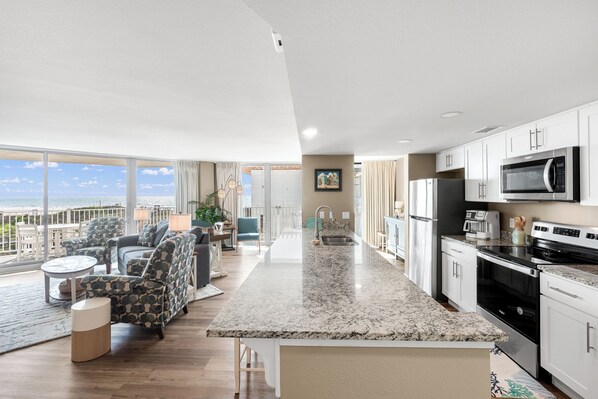 Fridge, microwave, oven, stovetop - Sandcastle Condominium Unit 237 (Port Aransas)