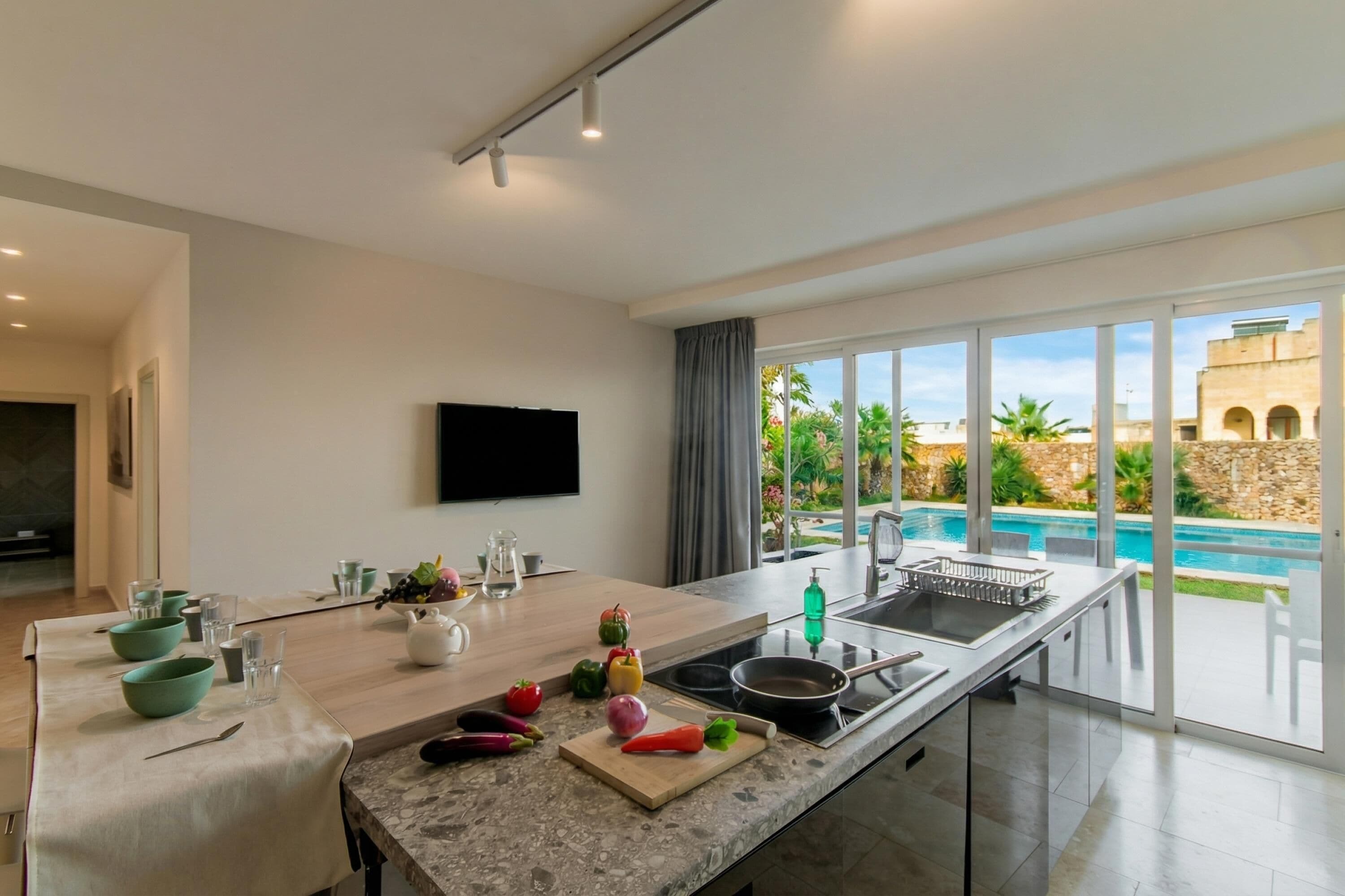 Family Apartment, 4 Bedrooms, Microwave (Wellness Hygge Modern Gozitan) | Private kitchen | Espresso maker, dining table