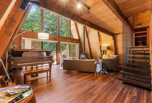 Televisión, chimenea, tenis de mesa y libros 